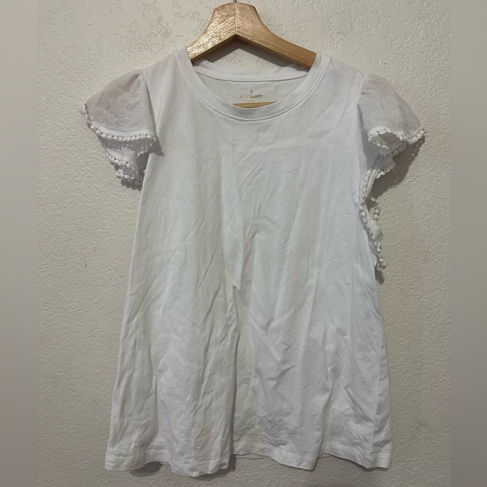Kate Spade New York Broome Street flutter sleeve tee in White - Medium